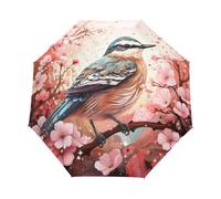 Dessin Animé Oiseau Cerise Sakura Rose Parapluie Pliant Enfant Garçons Filles Automatique Protection UV Parapluies Coupe-Vent pour Voyager