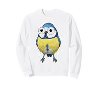 Dessin animé Oiseau mésange Bleue aux Gros Yeux Sweatshirt
