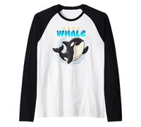 Dessin animé Orca Baleine Race Animal Mer Amoureux Baleines Mignonnes Manche Raglan