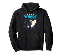 Dessin animé Orca Baleine Race Animal Mer Amoureux Baleines Mignonnes Sweat à Capuche