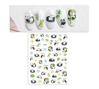 Dessin animé Panda ongles autocollants, en relief Nail Art Patch, mignon Panda Nail Art décoration, Panda Trésor national Nail Patch, accessoires pour ongles enfants