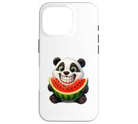 Dessin animé Panda Souriant avec pastèque Été Coque pour iPhone 16 Pro