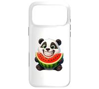 Dessin animé Panda Souriant avec pastèque Été Coque pour iPhone 17 Pro Max