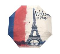 Dessin Animé Paris Tour Eiffel Parapluie Pliant Enfant Garçons Filles Automatique Protection UV Parapluies Coupe-Vent pour Voyager