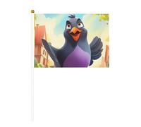 Dessin animé Pigeon Impression Double Face Drapeaux Héros À La Main Extérieur Intérieur Décoratif Sports Jeux Festival Événements Drapeau
