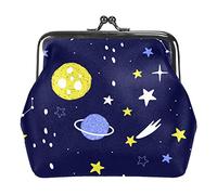 Dessin animé planètes étoiles et comètes Porte-Monnaie Baiser Serrure Changement Sac à Main Vintage bibelots Pochette