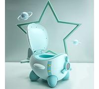 Dessin animé pot formation toilette mignon avion forme enfants toilette chaise détachable lavable enfants pot pour maison salle de bain(Vert)