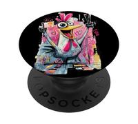 Dessin animé Poulet Double Paix Graffiti Pop Graphic Art Sign PopSockets PopGrip Adhésif