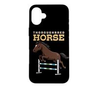 Dessin animé Pur-Sang Cheval Ferme Amoureux des Animaux Mignons Chevaux Coque pour iPhone 16 Plus