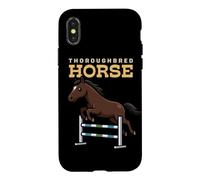 Dessin animé Pur-Sang Cheval Ferme Amoureux des Animaux Mignons Chevaux Coque pour iPhone X/XS