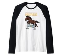 Dessin animé Pur-Sang Cheval Ferme Amoureux des Animaux Mignons Chevaux Manche Raglan
