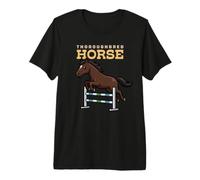 Dessin animé Pur-Sang Cheval Ferme Amoureux des Animaux Mignons Chevaux T-Shirt Haut de Gamme