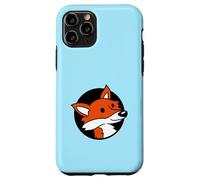 Dessin animé Red Cool Fox in a Hole Wild Animal Look Face Head Coque pour iPhone 11 Pro