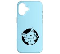 Dessin animé Red Cool Fox in a Hole Wild Animal Look Face Head Coque pour iPhone 16