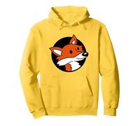 Dessin animé Red Cool Fox in a Hole Wild Animal Look Face Head Sweat à Capuche