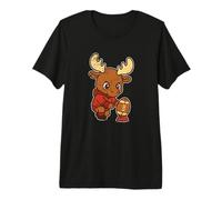 Dessin animé Rugby Moose Kick Prep T-Shirt Haut de Gamme