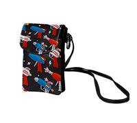 Dessin animé Space Ray Gun Cartoon Supergun Petit sac à bandoulière en cuir véritable, porte-monnaie pour téléphone portable, mini sac à bandoulière pour femme et fille, multicolore #09, 19 x 12 x 2
