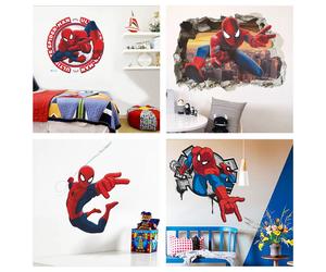 Dessin animé Spiderman Stickers muraux pour chambre d'enfants décoration de la maison 3d Super héros Avengers Art Mural garçons décalcomanies Anime affiche de film Style 15