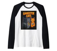 Dessin animé Street Style Gangster Cats Manche Raglan