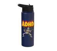 Dessin animé TDAH Squelette Meme TDAH Squelette Stainless Steel Insulated Water Bottle