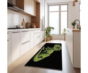 Dessin Animé Tyrannosaure Rex Lunettes SoleilTapis Couloir Long 60 x 120 cm Doux Antidérapant Tapis Étroit, Lavable Moquette Cuisine Long - Coureur de Passage pour Cuisine Couloir Passage, Noir