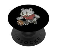Dessin animé Wolf Rugby Run PopSockets PopGrip Adhésif