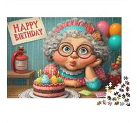 Dessin Anniv Grand-mère Puzzle 1000 Pièces avec Assemblage Fluide, Puzzle Adulte Impossible Difficile Très Difficile Défiante pour Une Activité en Famille, Cadeau De Retraite 52x38cm/1000pcs