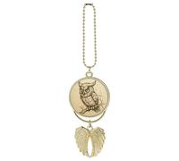 Dessin au crayon hibou gardien ailes d'ange gardien de voiture accessoires à suspendre pour rétroviseur, pendentif de voiture pour femme personnalisé rétroviseur décoration à suspendre intérieur