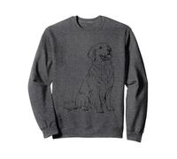 Dessin au Trait consacré à l'adoration du Golden Retriever Sweatshirt