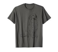 Dessin au Trait consacré à l'adoration du Golden Retriever T-Shirt