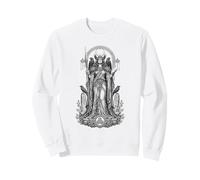 Dessin au Trait de la déesse Corbeau Celtique Morrigan, Guerrier sacré Sweatshirt