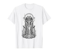 Dessin au Trait de la déesse Corbeau Celtique Morrigan, Guerrier sacré T-Shirt