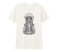 Dessin au Trait de la déesse Corbeau Celtique Morrigan, Guerrier sacré T-Shirt Haut de Gamme