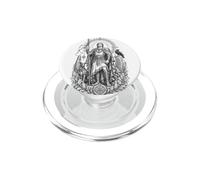 Dessin au Trait du Dieu Solaire Celtique Lugh, Lance sacrée, Guerrier PopSockets PopGrip pour MagSafe