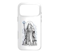 Dessin au Trait Fantastique de Merlin Arthurian Wizard, Magie sacrée Coque pour iPhone 17 Pro Max