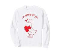 Dessin au Trait Minimal I'm Goosey for You Valentine Goose Hearts Sweatshirt