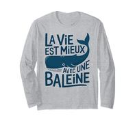 Dessin Baleine Adorable Texte Drole Vie avec Une Baleine Manche Longue
