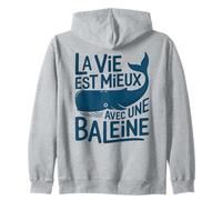Dessin Baleine Adorable Texte Drole Vie avec Une Baleine Sweat à Capuche
