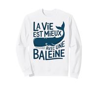 Dessin Baleine Adorable Texte Drole Vie avec Une Baleine Sweatshirt