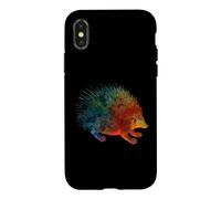 Dessin coloré Mignon de Porc-épic Silouhette de Porc-épic Coque pour iPhone X/XS