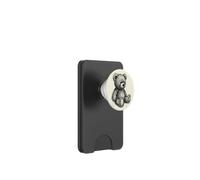 Dessin d'art Noir et Blanc Ours en Peluche PopSockets PopWallet pour MagSafe