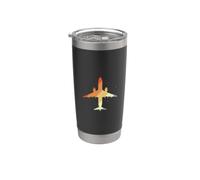 Dessin d'avion Look vintage Leçons de vol Gobelet isotherme en acier inoxydable double paroi