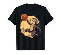 Dessin de basket-ball, panier de basket-ball, illustration de singe mignon T-Shirt
