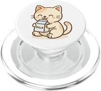 Dessin de Chat Kawaii au Lait. Illustration d'animaux Mignons. PopSockets PopGrip pour MagSafe
