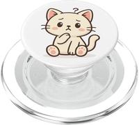 Dessin de Chat Kawaii confus. Illustration d'animaux Mignons. PopSockets PopGrip pour MagSafe