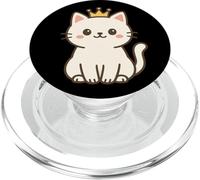 Dessin de Chat Kawaii couronné. PopSockets PopGrip pour MagSafe