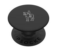 Dessin de Cheval Art équestre Minimaliste - Anthracite PopSockets PopGrip Adhésif