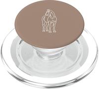 Dessin de Cheval Art équestre Minimaliste - Marron PopSockets PopGrip pour MagSafe