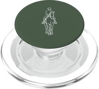 Dessin de Cheval Art équestre Minimaliste - Vert Sauge PopSockets PopGrip pour MagSafe