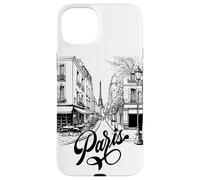 Dessin de Croquis de Rues de Paris, Paris France et Tour Eiffel Coque pour iPhone 15 Plus